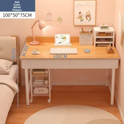 Female Student Simple Study Writing Desk With Drawer