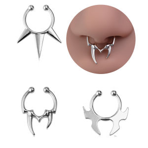 1pc/3pcs Stainless Steel Horseshoe Nose Ring Fake Piercing Nose Clip Accessories Punk Simple Daily Party Body Jewelry