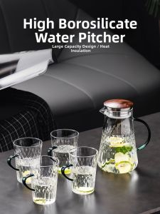 SENDIAN | High Temperature Resistant Glass Water Pitcher for Cold Infusion and Refrigeration