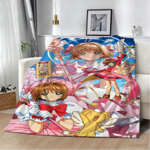 Bandai | 3D S-Sakura k-Kino cCardcaptor S-Sakura Flannel Blanket Soft Throw Blanket Art For Home Decor Bedroom Bed Sofa Picnic Fans Gift