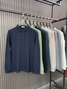 Svip Luxury Thousand Yuan Class! Spring Elegance Button-Up Embroidered Comfortable Breathable Business Casual Long Sleeve Polo Shirt for Men