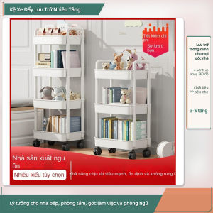 Giá Để Đồ Kệ Sách Nhiều Tầng Có Bánh Xe Để Đựng Đồ Ăn Nhẹ Và Đồ Dùng Nhà Bếp Phòng Tắm