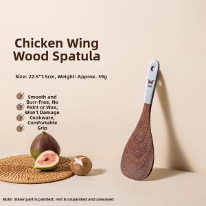 SUNCHA | Heat Resistant Wooden Cooking Spoon for Non-Stick Pans