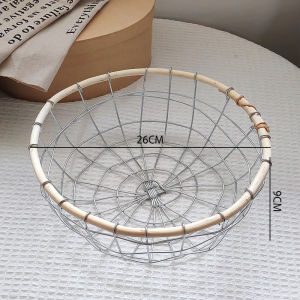 Hộp Đựng Đồ Trang Trí Bàn Bằng Sắt Phong Cách Scandinavia Tròn Đựng Đồ Ăn Nhẹ Bánh Mì Trái Cây Hộp Đựng Đồ Bằng Rơm Dệt