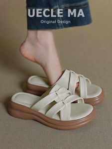 UECLE MA | Fashion Sheepskin Thick-Soled Slipper Womens Sandals
