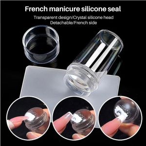 1ชุดโปร่งใสขนาดเล็กทำเล็บเยลลี่ชูดตัวแสตมป์ DIY ออกแบบซิลิโคนแสตมป์เครื่องมือปั๊ม คุณสมบัติของคู่เหรียญ 25 กรัม