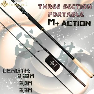 NEW | Fishing rod | Spining/Casting rod | M+ power /Medimu fast action | Carbon rod | 3 sections fishing rod |long length :2.28M/3.0M/3.3M | lure:10-80g /Line :10-30LB
