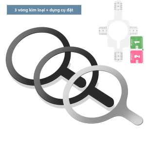 Tấm Kim Loại Hình Tròn Cho Miếng Dán Magsafe Vòng Sắt Từ Tính Giá Đỡ Điện Thoại Từ Tính Sạc Không Dây Tương Thích Với iPhone 14 15 - Tùy Chọn 4 Cái/3 Cái/1 Cái