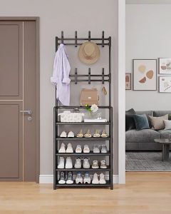 Kệ giày dép móc treo đồvà dụng cụ tiện lợi gia cố gấp đôi ống kim loại chắc chắn tiện lợi cho gia đình Easy Stuff phiên bản 2024