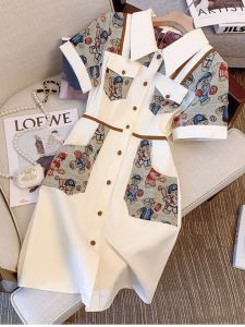 ชุดเดรสยาวปานกลางสไตล์ฝรั่งเศส ทรงเอเข้ารูป แขนสั้น คอโปโล ทรงเข้ารูป ทรงเข้ารูป สำหรับผู้หญิง ชุดเดรสฤดูร้อน