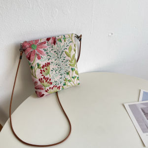2025 Summer New Portable Floral Print Small Square Bag Womens Crossbody Phone Case Handy Leisurely Stroll through the Forest