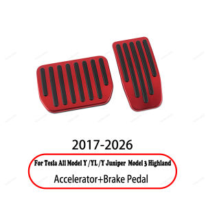For Tesla All Model YL Y Juniper Launch Model 3 Highland Accelerator Brake Pedal Anti Slip Foot Rest Cover Accessories