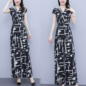 Elegant Lady Style Striped Wide Leg Jumpsuit Summer Outfit