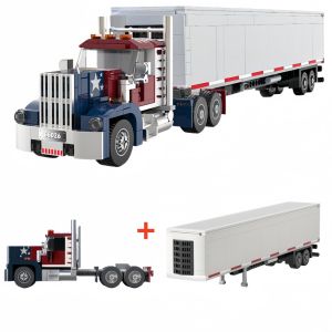 European Truck Tanker Building Blocks Toy–Cargo Vehicle ModelBoys‘ Favorite TransportPuzzle Gift for BirthdayChristmasParty