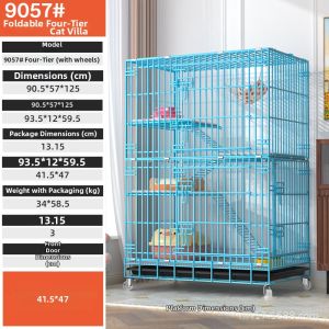 MLZH | Indoor Cat Cage Large Multi-layer 2 to 4 Levels Foldable Durable