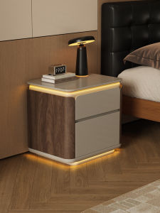 Retro Style Luxurious Nightstand With Light