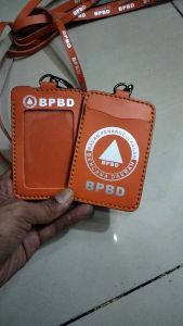 Tempat Id Card BPBD Kulit / Id Card Holder Bpbd Gantung / name tag bpbd tali kulit