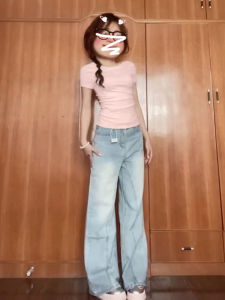 Slim Fit Shoulder Bared Short Sleeve T Shirt Womens Pink Summer New Style Design Sweet Japanese Style Regular Thickness