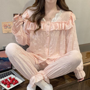 JIFANPAUL | Spring & Autumn Cloud Cotton Sweet Set Sleepwear