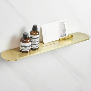 Wall-mounted Bathroom Shelf Brushed Gold Stainless Steel