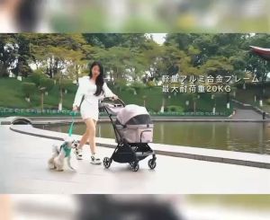 Yobear & Co.'s Uppapets Nero One Click Foldable Fashionable Compact Pet Stroller