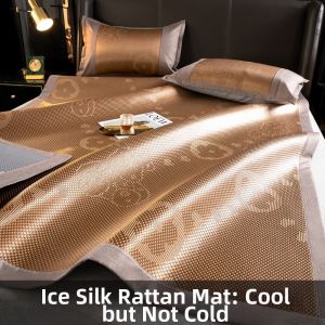 Summer Ice Fiber And Vine Soft Set Bed Mat Washable Dormitory Use