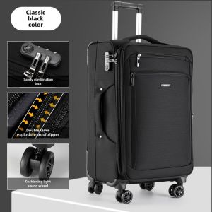 Waterproof Lightweight Oxford Cloth Trolley Case 20-Inch Luggage Large Capacity Extended Suitcase Password Suitcase Universal Wheel