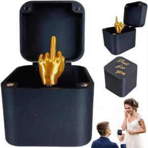 Middle Finger Surprise Gift Boxs Christmas Fun Prank Gift Offices Desk Home Decor Gift Decoration Toys Children Miniature Items
