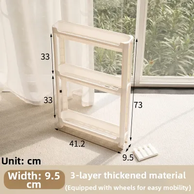 Slim Space Saving Storage Cart Multi Layer Shelf
