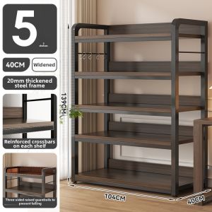 MOLORE | Floor-standing Multi-layer Metal and Wood Bookshelf for Home