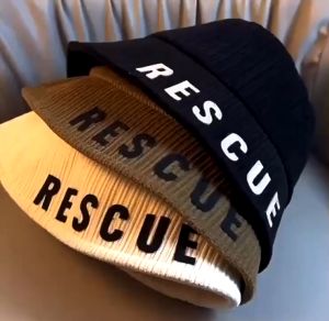 Mũ Bucket Vải Gân Thêu Chữ RESCUE Cá Tính – Mũ Vành Cụp Thời Trang Hàn Quốc Freesize Hot Trend