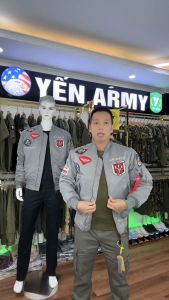 Áo Khoác Pilot Alpha Bomber Nam Chần Bông Màu Ghi Bạc / Đen / Xanh Rêu - Mã AP2662