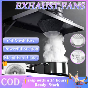 6/10 Inch Stainless Steel Range Hood For Kitchen Strong Wind Wall-Mounted Exhaust Fans Silent Smoke Gathering Simple Exhaust Fan Equipped With 7-Blade Metal Fan Blades With Hose And Stand