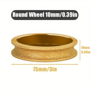 1pc Dry Vacuum Brazed Diamond Round Polishing Wheel 20mm Bore Dia Ceramic Edging Wheel For Tile Quartz Marble Granite Stone
