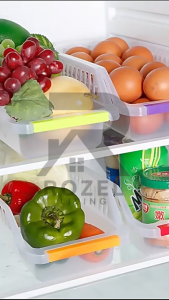 ROZEL Laci Kulkas Keranjang Plastik Kotak Penyimpanan Organiser Dapur Kulkas Serbaguna