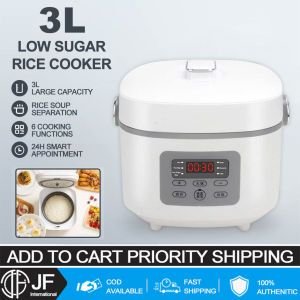JF Mini Rice Cooker with free basket Low Sugar Rice Cooker Electric Cooker Household Multifunctional Cooker Non-Stick 6 Cooking Functions Rice Soup Separation 24h Smart Appointment 304 Food Grade Porous Kettle Stainless steel