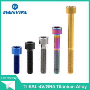 Wanyifa Titanium Bolt M5X10 12 16 118 20 25 30 35 40 45 50 55 60mm Socked Cap Hex Screw Titanium Alloy Bikes Parts