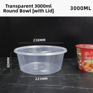 Disposable Plastic Commercial Soup Bowls with Lid Round and Rectangular
