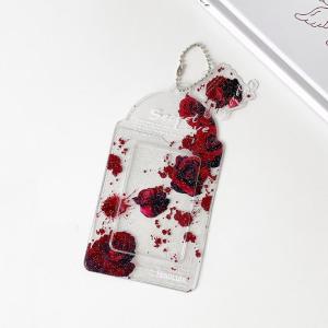 ⚑Gothic Blood Rose Acrylic Photocard Holder Kpop Idol Photo Card Case Keychain Small Card Backpack Pendant Card Protection Set