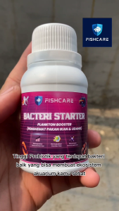 Fishcare - Bacteri Starter Premium 100 ml | Fishcare Probiotik Tinggi | Ikan Koi Guppy Cupang air tawar ikan hias | Bakteri Baik Aquarium | Best Quality Efektif untuk Aquarium Baru | Penghemat Pakan | Daya tahan Penyakit