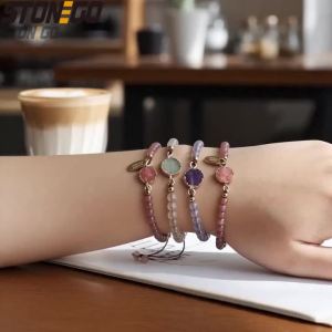 Colorful Crystal Hand Woven Bracelet Creative Stone Bracelet Unique Jewelry Gift for Women