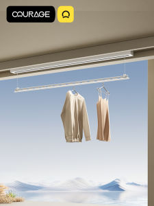 Electric Clothes Drying Rack Balcony Indoor Invisible Curtain Box Smart Remote Control Automatic Rise And Fall Side Install Clothes Drying Rod