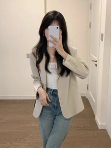 Shoulder Padded Suit Jacket Womens Casual Style Short Version High End Feeling Street Fashion Small Size Ladies Suit