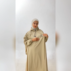 JAS HUJAN PONCO SETELAN BAJU CELANA CREAM
