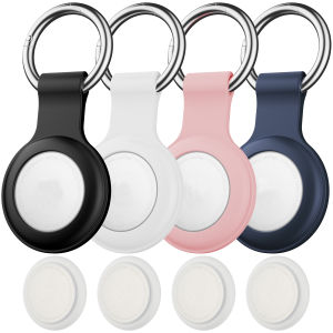 4 แพ็คสําหรับ Apple Airtag กรณีซิลิโคนป้องกัน airtag พวงกุญแจผู้ถือ Air Tag กรณี GPS Tracker อุปกรณ์เสริมสําหรับกระเป๋าเดินทางคีย์
