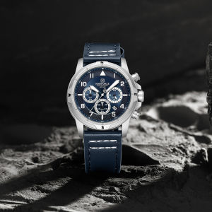 NAVIFORCE Original Mens Quartz Chronograph Watch Chronograph Mini Dial Calendar Date Leather Strap Luminous Hands 30m Waterproof Casual Fashion Accessories Mens Watch Gift NF8077