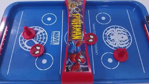 Spider-Man Air Hockey Table Game with Red Paddles and Score Track 2005 vintage Toy
