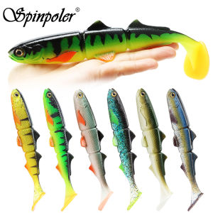 Spinpoler Paddle Tail Swimbait Shad Pike Fishing Lure 16cm 22cm Soft Baitfish Bait 3 Section Jointed Wobbler Perch Zander Tackle