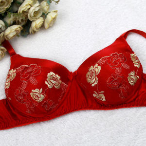 Luxurious Silk Bra Double-Sided Lace Edged Health-Promoting Sweat-Absorbing U-Neckline Fixed Strap Wireless Young Womens Underwear