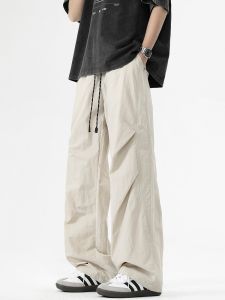 WUKONGYOUHUO | Retro American Thin Airborne Style Loose Mens Sports Pants